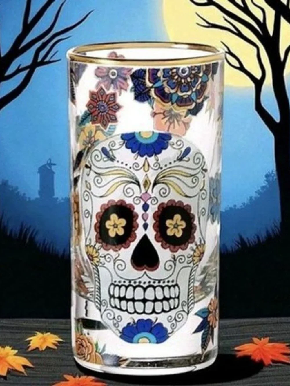 Williams Sonoma Day Of The Dead Shot Glass Set Of 4